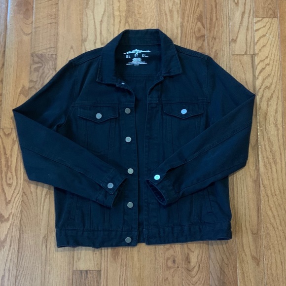 ROLLING STONE BLACK DENIM JACKET - Picture 1 of 4